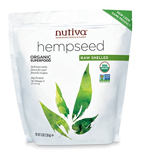 Nutiva Organic Shelled Hempseed, 3 Pound Bag
