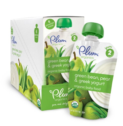 Plum Organics Baby Second Blends, Green Bean, Pear and Greek Yogurt, 3.5 Ounce (Pack of 12)