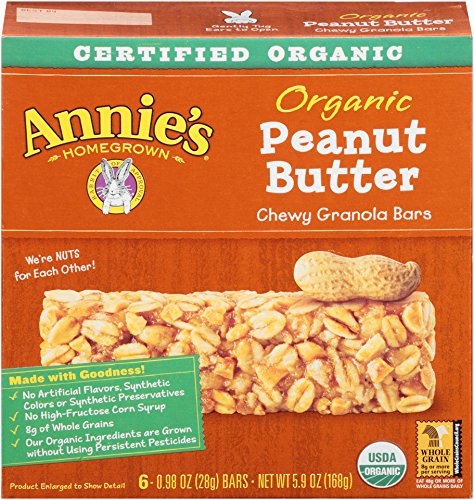 Annie’s Organic Peanutty Granola Bars,  6 – .98-Ounce Bars, 5.9 Oz Boxes (Pack of 4)