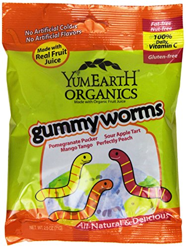 Yumearth Organic Gummy worms, 2.5 Ounce (Pack of 12)