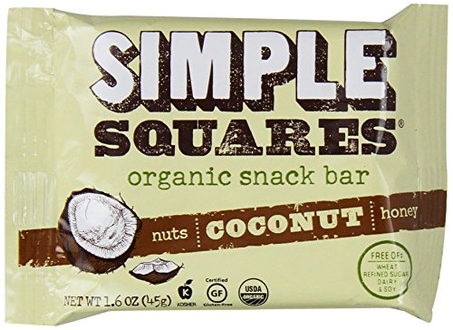 Simple Squares Organic Snack Bar, Coconut,  1.6 oz.  Bars, 12 Count