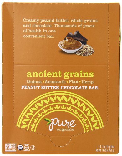 Pure Organic Ancient Grain Bar, Peanut Butter Chocolate, 1.23 oz. 12 Count
