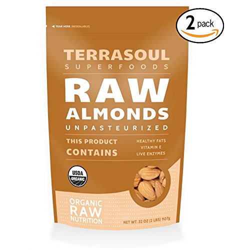 Terrasoul Superfoods Raw Unpasteurized Organic Almonds (Sproutable), 4 Pounds