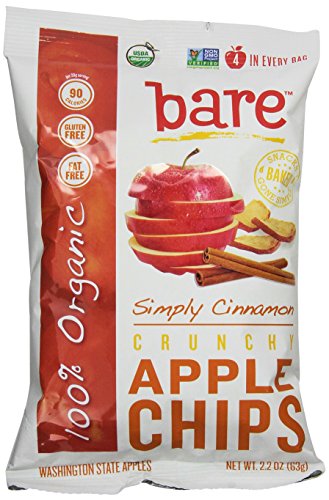 Bare Organic Cinnamon Apple Chips, Gluten-Free + Baked, 2.2-Ounce Bags (Pack of 12)