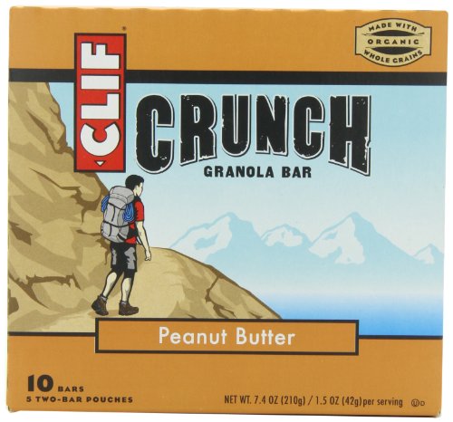 CLIF CRUNCH – Granola Bar – Peanut Butter – (1.48 oz, 5 Two-Bar Pouches)