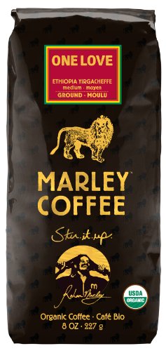 Marley Coffee, Organic One Love, Ethiopian YirgaCheffe, Ground Coffee, 8 Ounce