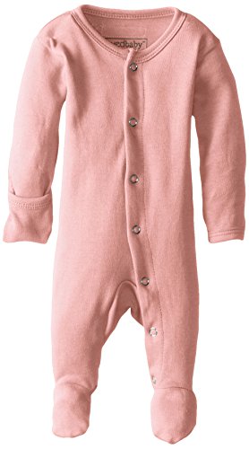 L’ovedbaby Unisex-Baby Organic Cotton Gloved Sleeve Footed Overall, Coral, 6/9 Months