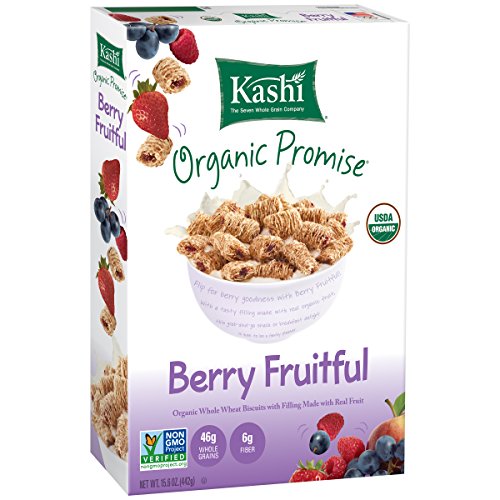 Kashi Organic Promise Cereal, Berry Fruitful Whole Wheat Biscuits, 15.6 Ounce (Pack of 12)