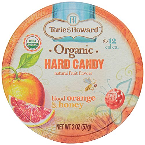 Torie and Howard Organic Hard Candy Tin, Blood Orange and Honey, 2 Ounce