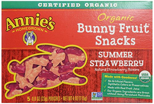 Annie’s Homegrown Fruit Snacks, Strawberry Bunny, 5 Count