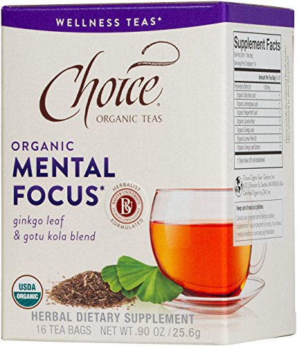 Choice Organic Teas Tea Bag, Mental Focus, 16 Count