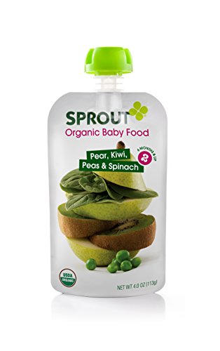 Sprout Intermediate Organic Baby Food, Pear, Kiwi, Peas and Spinach, 4.0-Ounce (Pack of 5)
